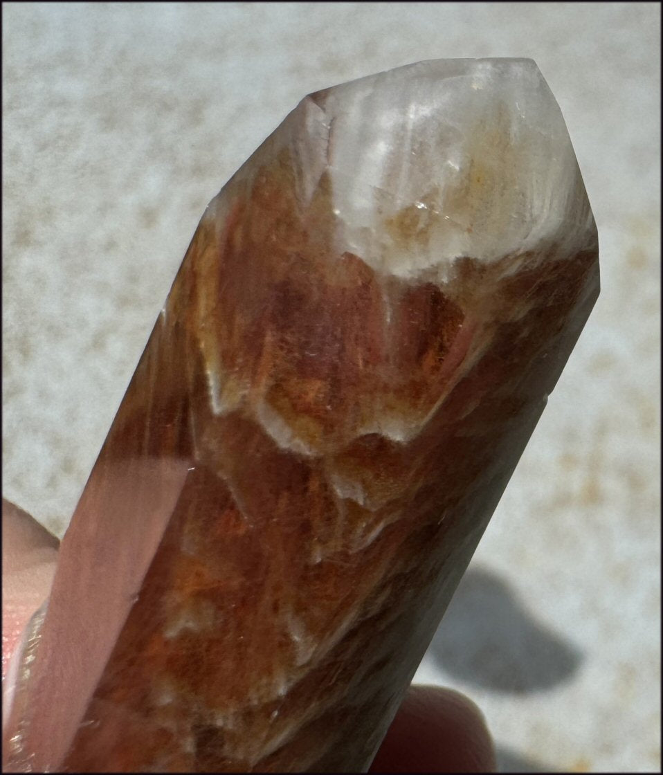 Angel Phantom Quartz Crystal Point - AKA Amphibole Quartz - Past Life Work