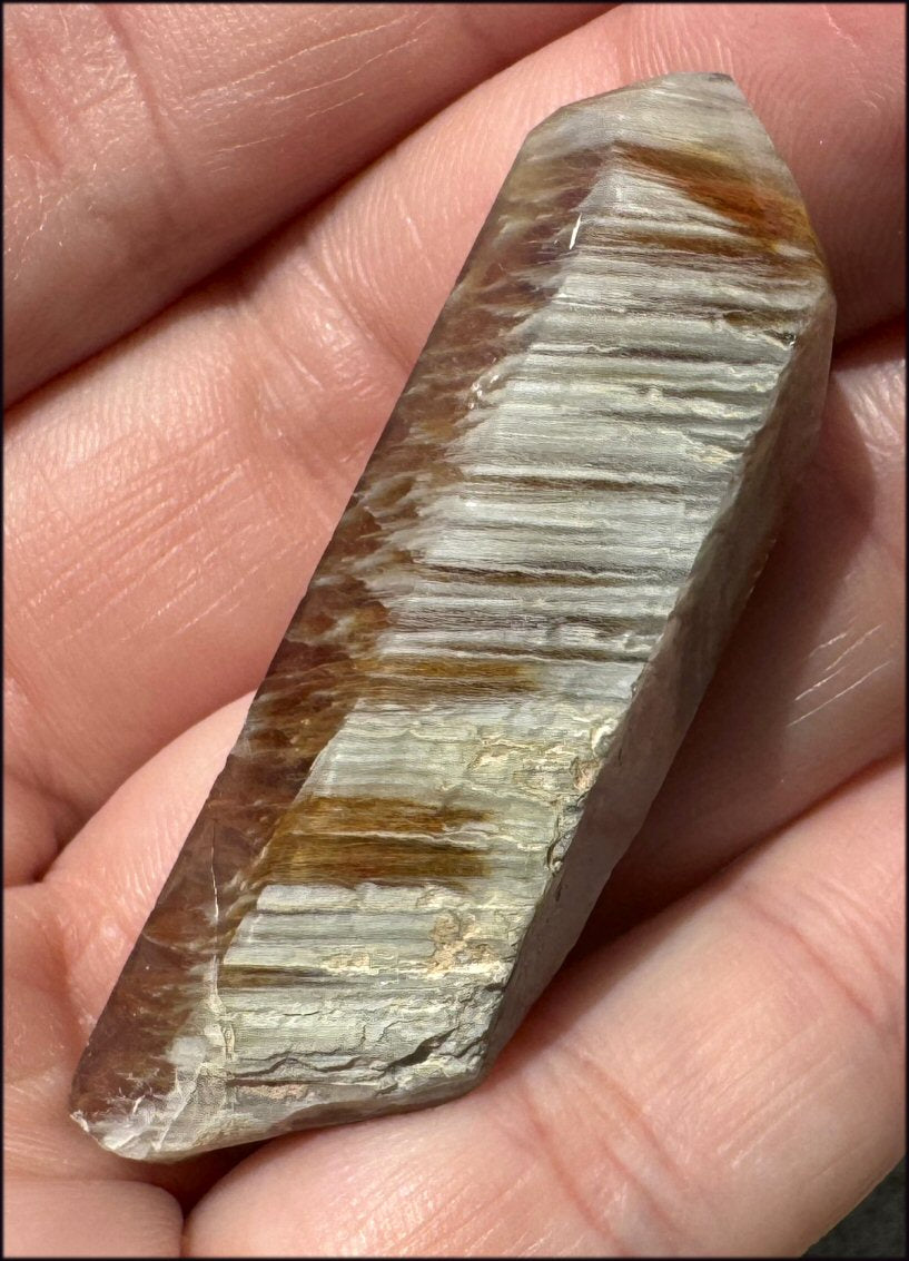 Angel Phantom Quartz Crystal Point - AKA Amphibole Quartz - Past Life Work