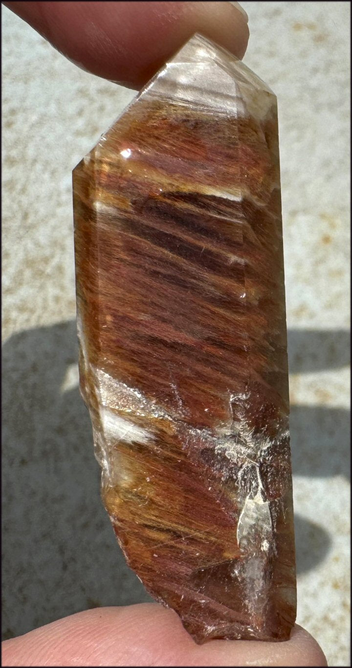 Angel Phantom Quartz Crystal Point - AKA Amphibole Quartz - Past Life Work