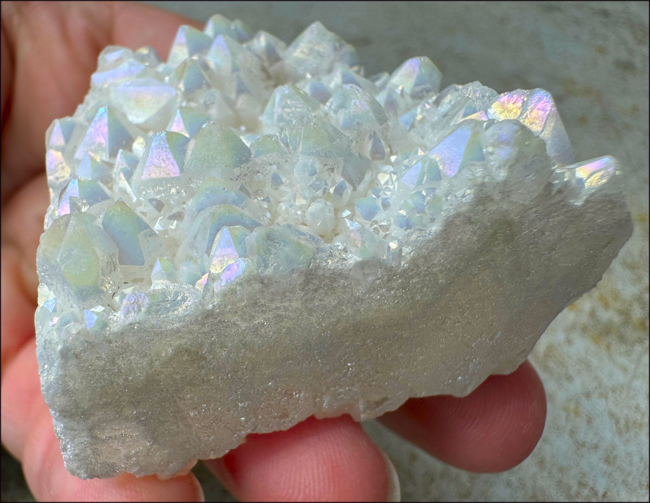 Angel Aura Quartz Crystal Cluster - Clean & Clear Aura