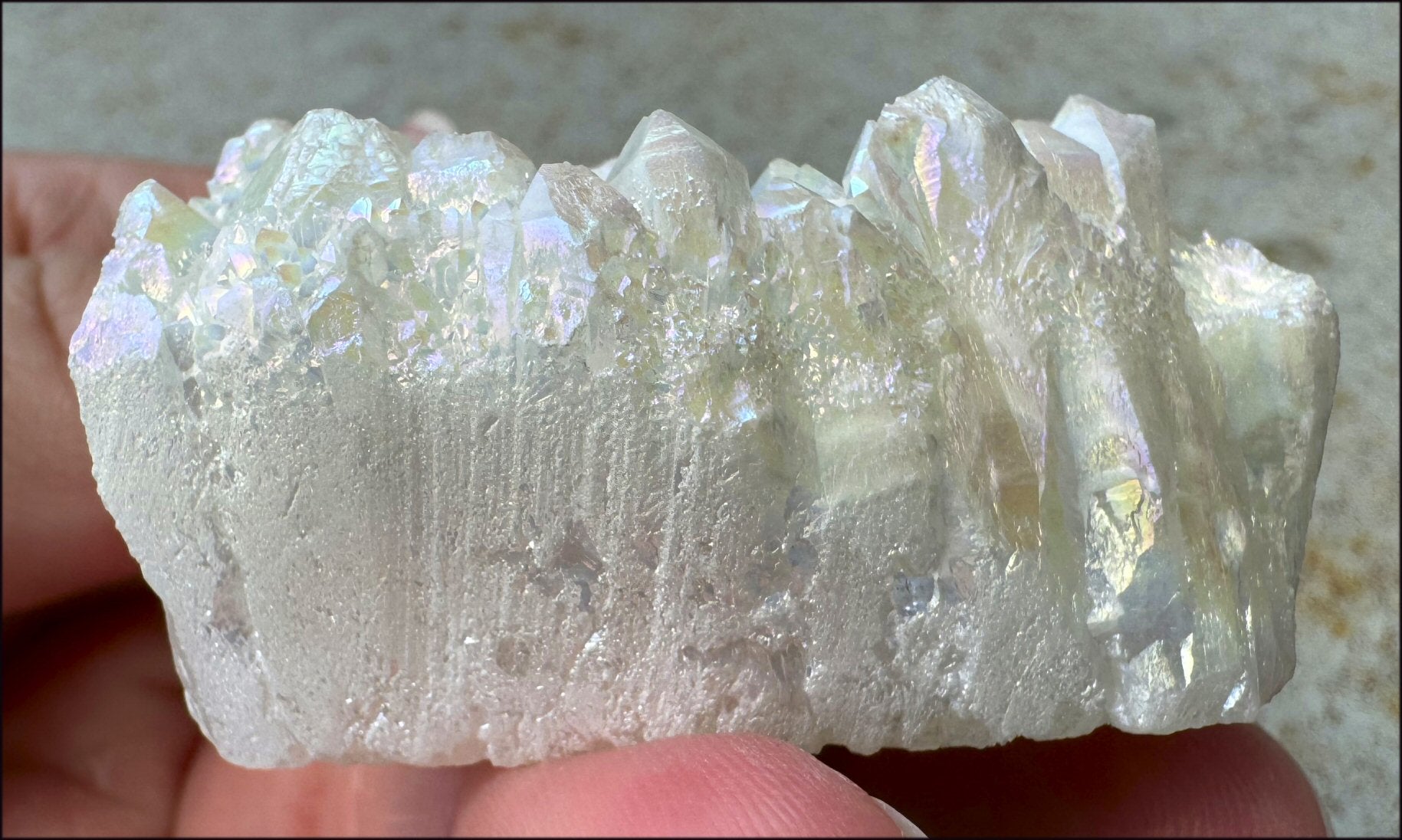 Angel Aura Quartz Crystal Cluster - Clean & Clear Aura