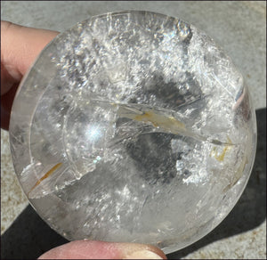 Brazilian Lemurian Quartz Crystal BALL with Hematite, Rainbows - with Synergy 20+ years