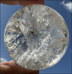 Brazilian Lemurian Quartz Crystal BALL with Hematite, Rainbows - with Synergy 20+ years