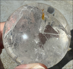 Brazilian Lemurian Quartz Crystal BALL with Hematite, Rainbows - with Synergy 20+ years