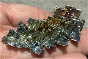 Lg. BISMUTH Crystal Specimen with Fabulous Geometric Patterns - Promote calm