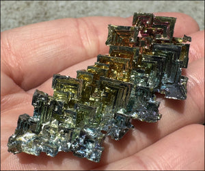 Lg. BISMUTH Crystal Specimen with Fabulous Geometric Patterns - Promote calm