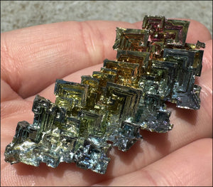 Lg. BISMUTH Crystal Specimen with Fabulous Geometric Patterns - Promote calm