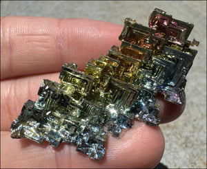 Lg. BISMUTH Crystal Specimen with Fabulous Geometric Patterns - Promote calm