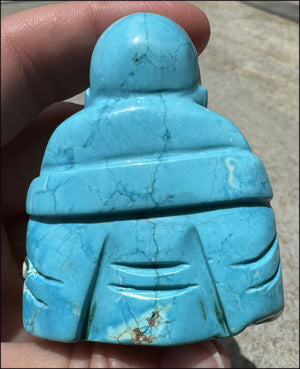 Sky Blue Turquoise HOWLITE Laughing Buddha - Calm Communication, Inner Peace