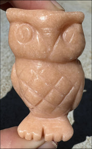 Pink Orange Calcite OWL Totem - Wisdom, Intuition - with Synergy 4+ years