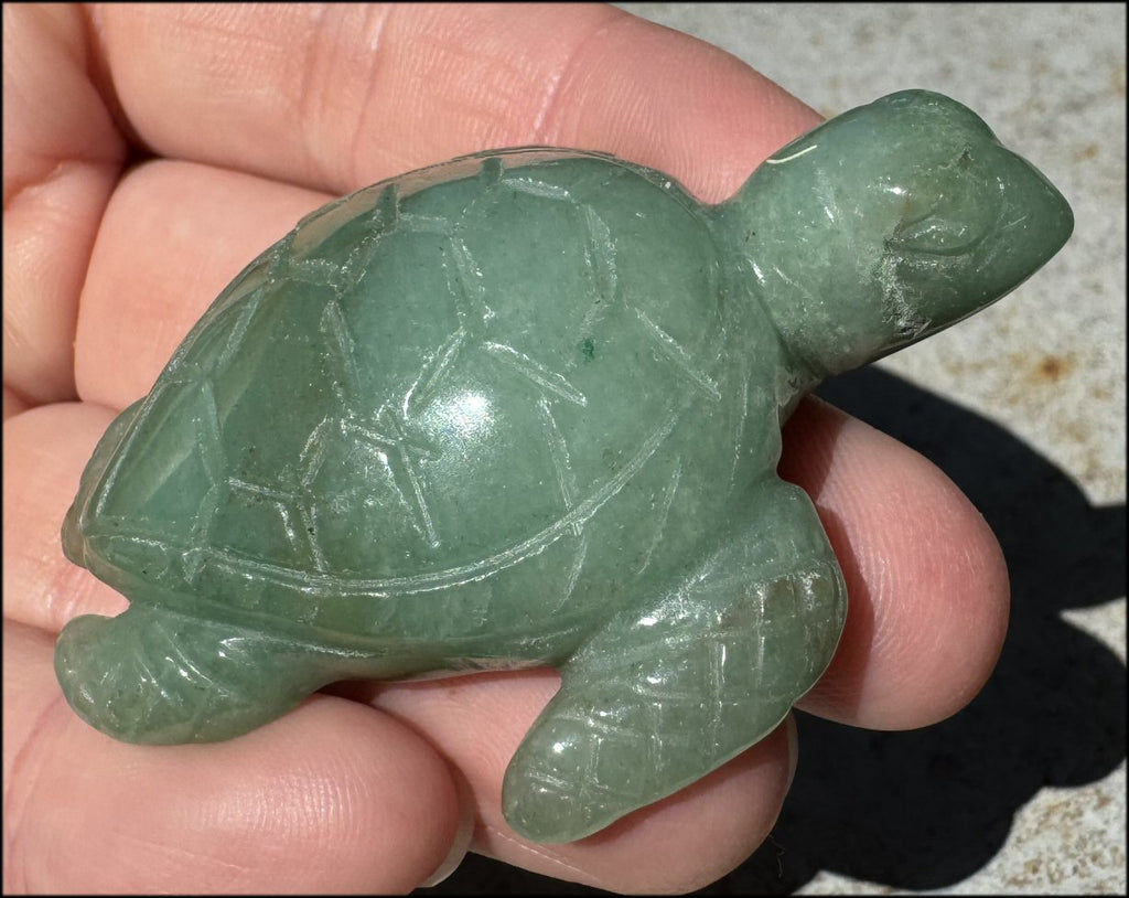 Green Aventurine HONU Sea Turtle Totem - Heart Chakra - with Synergy 6+ years