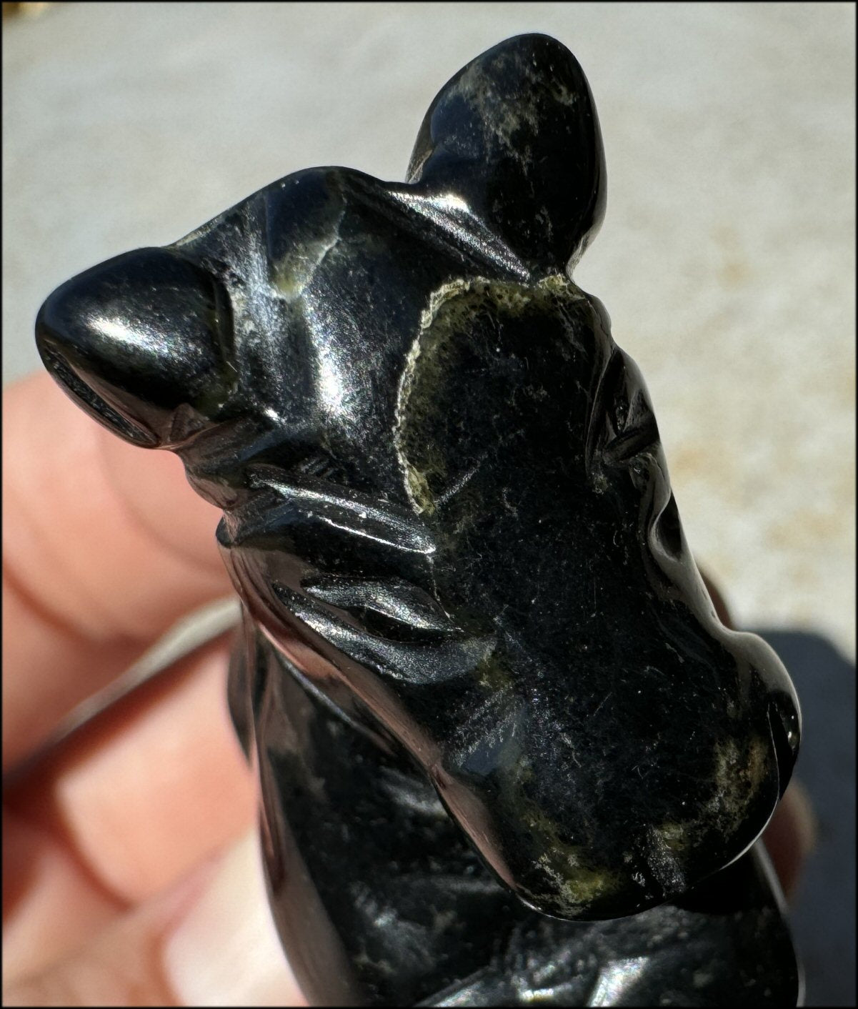 Black Marble HORSE Totem - Overcome Obstacles - with Synergy 7+ years