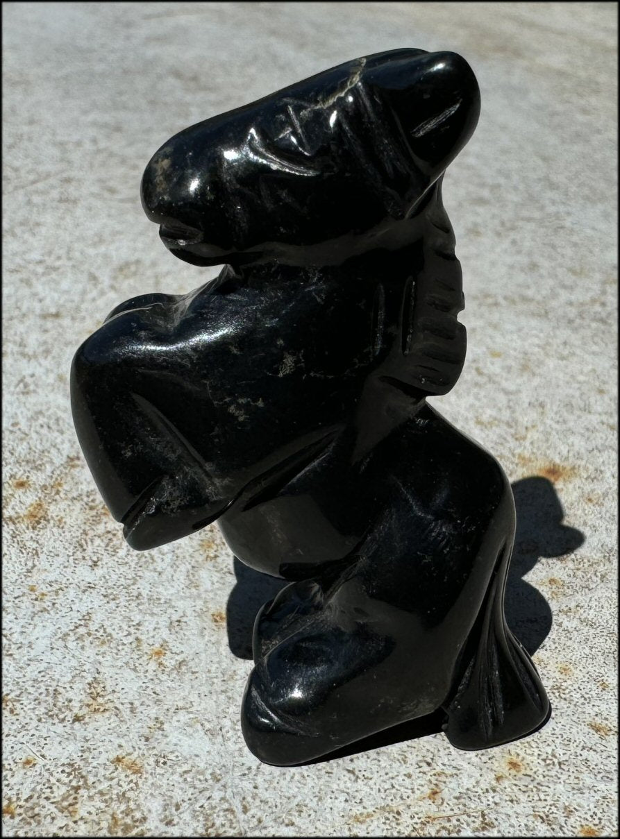 Black Marble HORSE Totem - Overcome Obstacles - with Synergy 7+ years