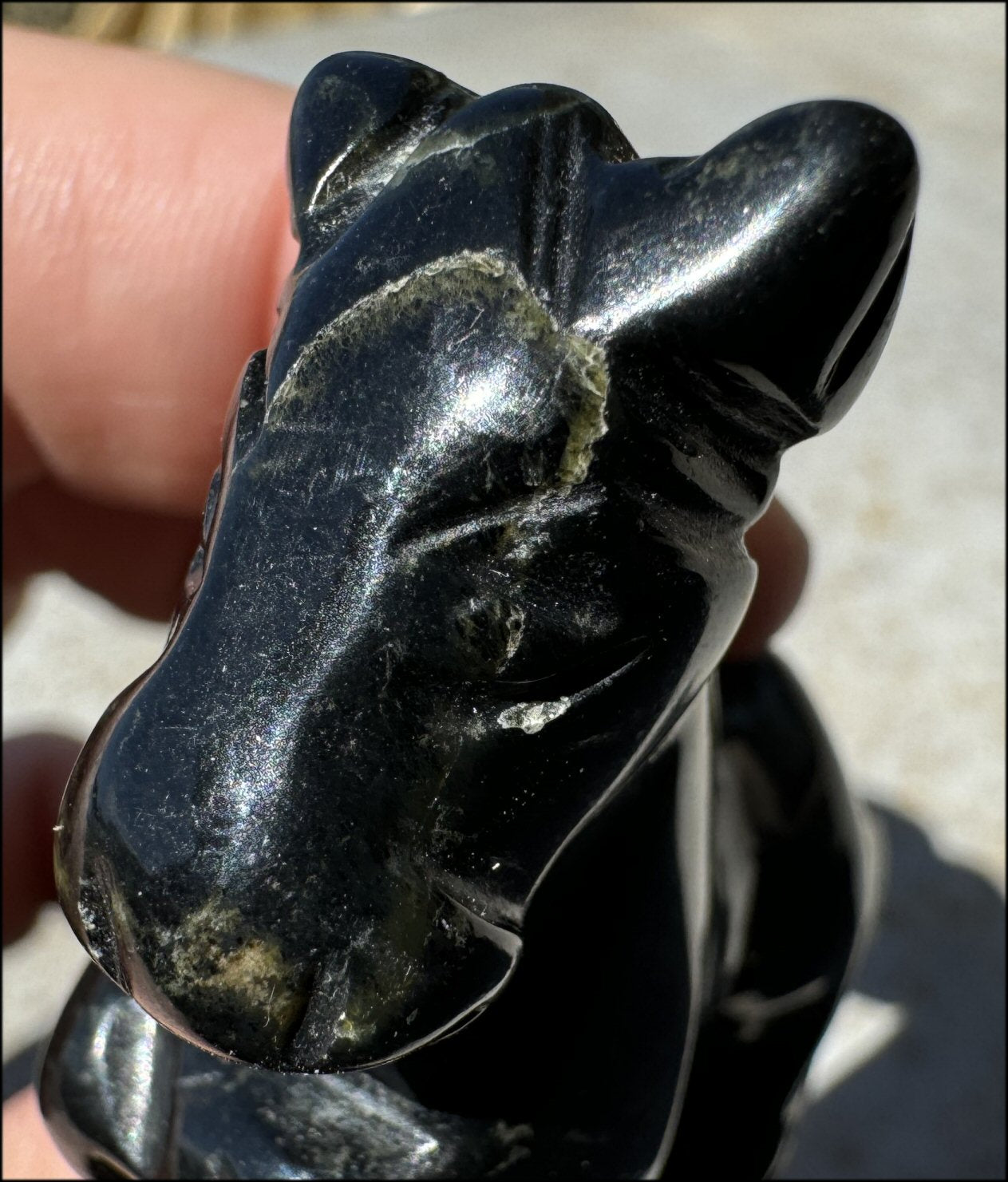 Black Marble HORSE Totem - Overcome Obstacles - with Synergy 7+ years