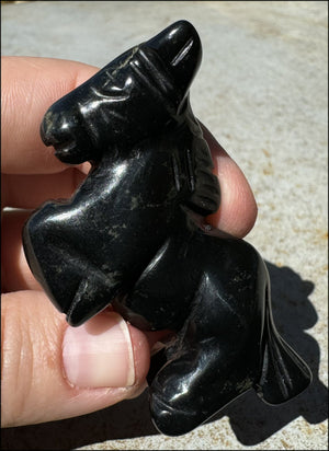 Black Marble HORSE Totem - Overcome Obstacles - with Synergy 7+ years