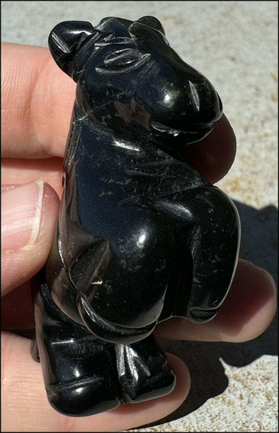 Black Marble HORSE Totem - Overcome Obstacles - with Synergy 7+ years