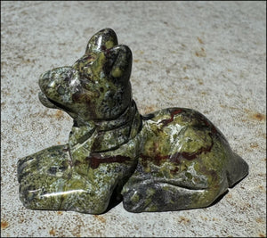 Dragon's Blood Jasper ANUBIS Dog Figure - Strength, Enhance Perception