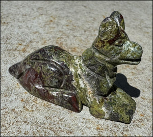 Dragon's Blood Jasper ANUBIS Dog Figure - Strength, Enhance Perception