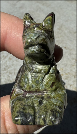 Dragon's Blood Jasper ANUBIS Dog Figure - Strength, Enhance Perception