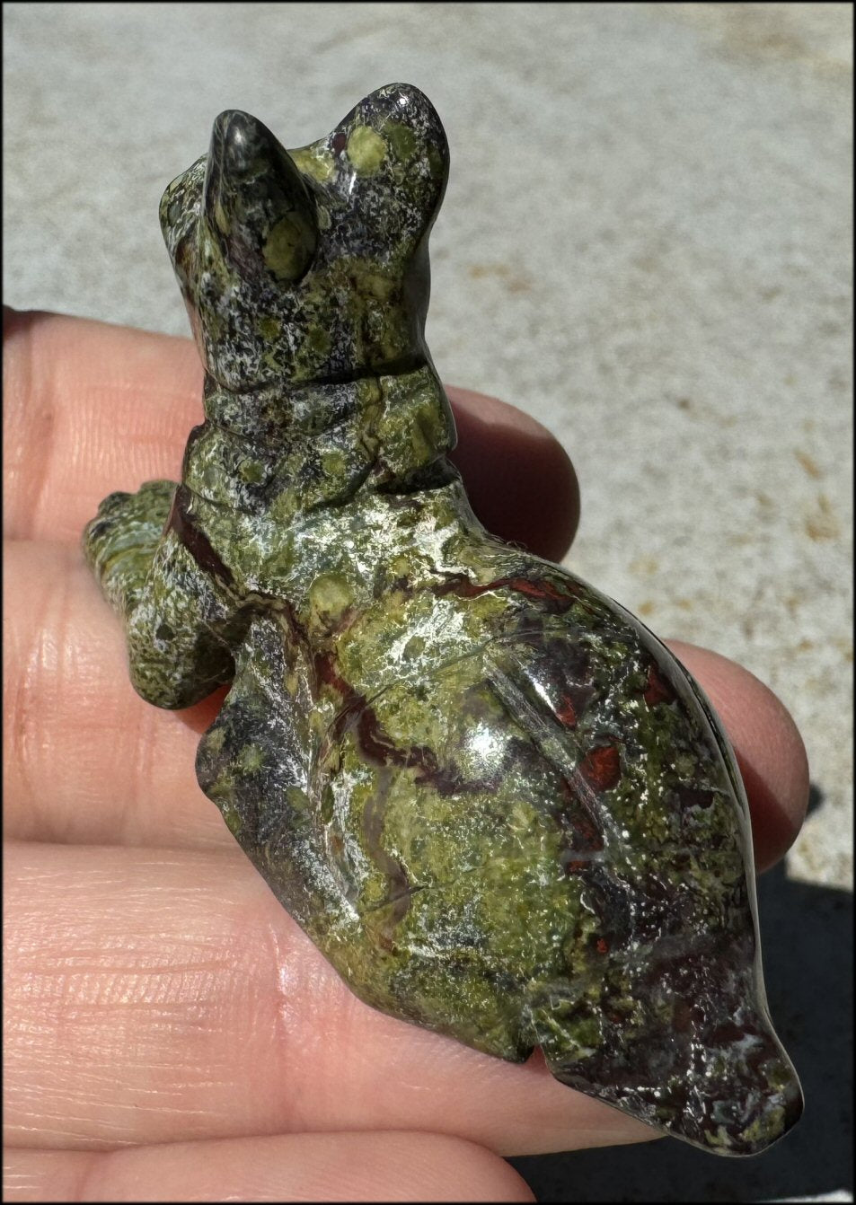 Dragon's Blood Jasper ANUBIS Dog Figure - Strength, Enhance Perception