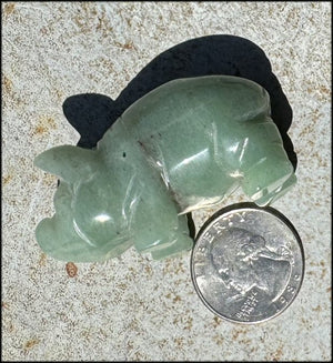 Green Aventurine PIG Totem - Get moving after being stuck!- with Synergy 8+ years