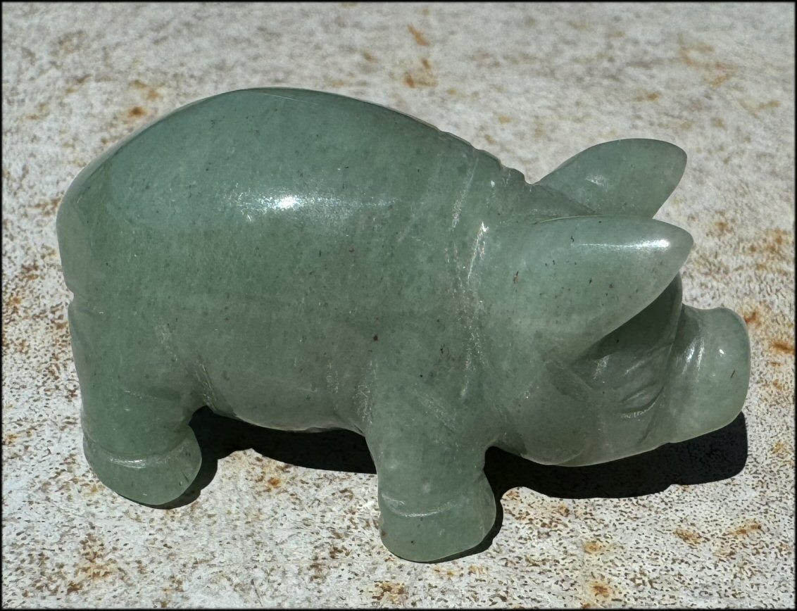 Green Aventurine PIG Totem - Get moving after being stuck!- with Synergy 8+ years