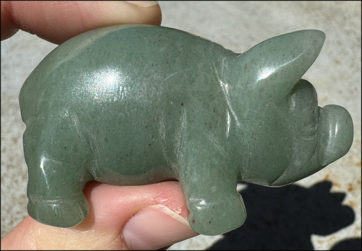 Green Aventurine PIG Totem - Get moving after being stuck!- with Synergy 8+ years