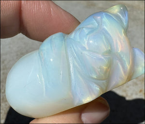 ~Super Cute~ Carved Opalite Sleeping Kitty Cat - with Synergy 8+ yrs