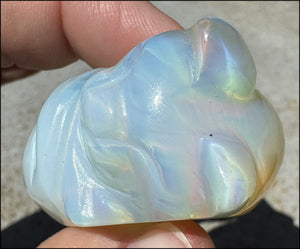 ~Super Cute~ Carved Opalite Sleeping Kitty Cat - with Synergy 8+ yrs