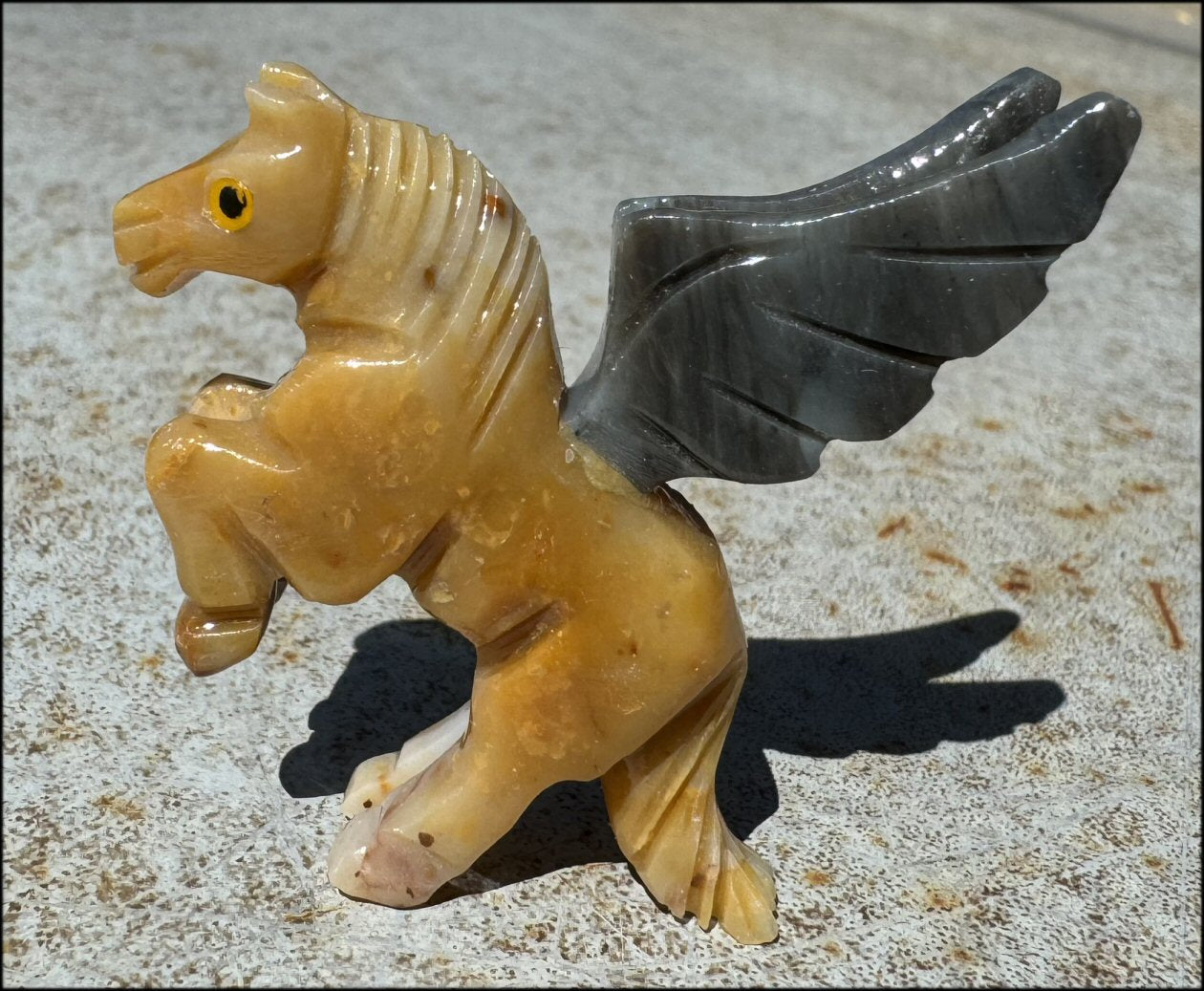 Carved Dolomite Pegasus Totem - Inspiration, Combat Anxiety