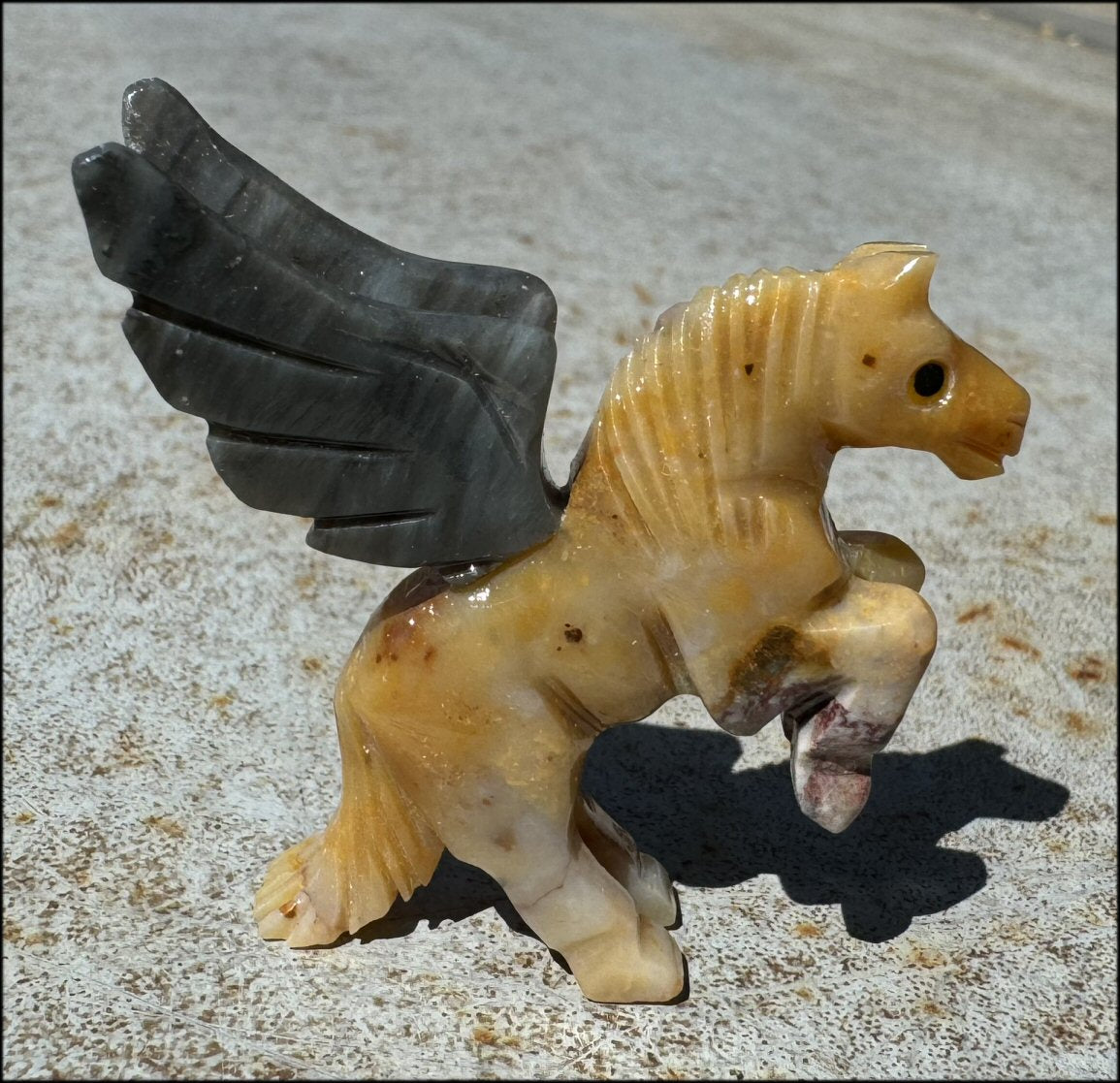 Carved Dolomite Pegasus Totem - Inspiration, Combat Anxiety