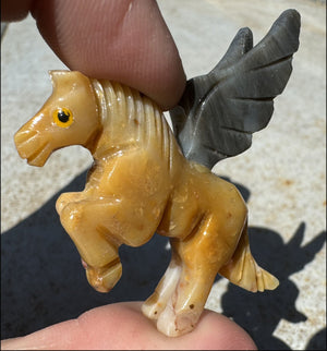 Carved Dolomite Pegasus Totem - Inspiration, Combat Anxiety