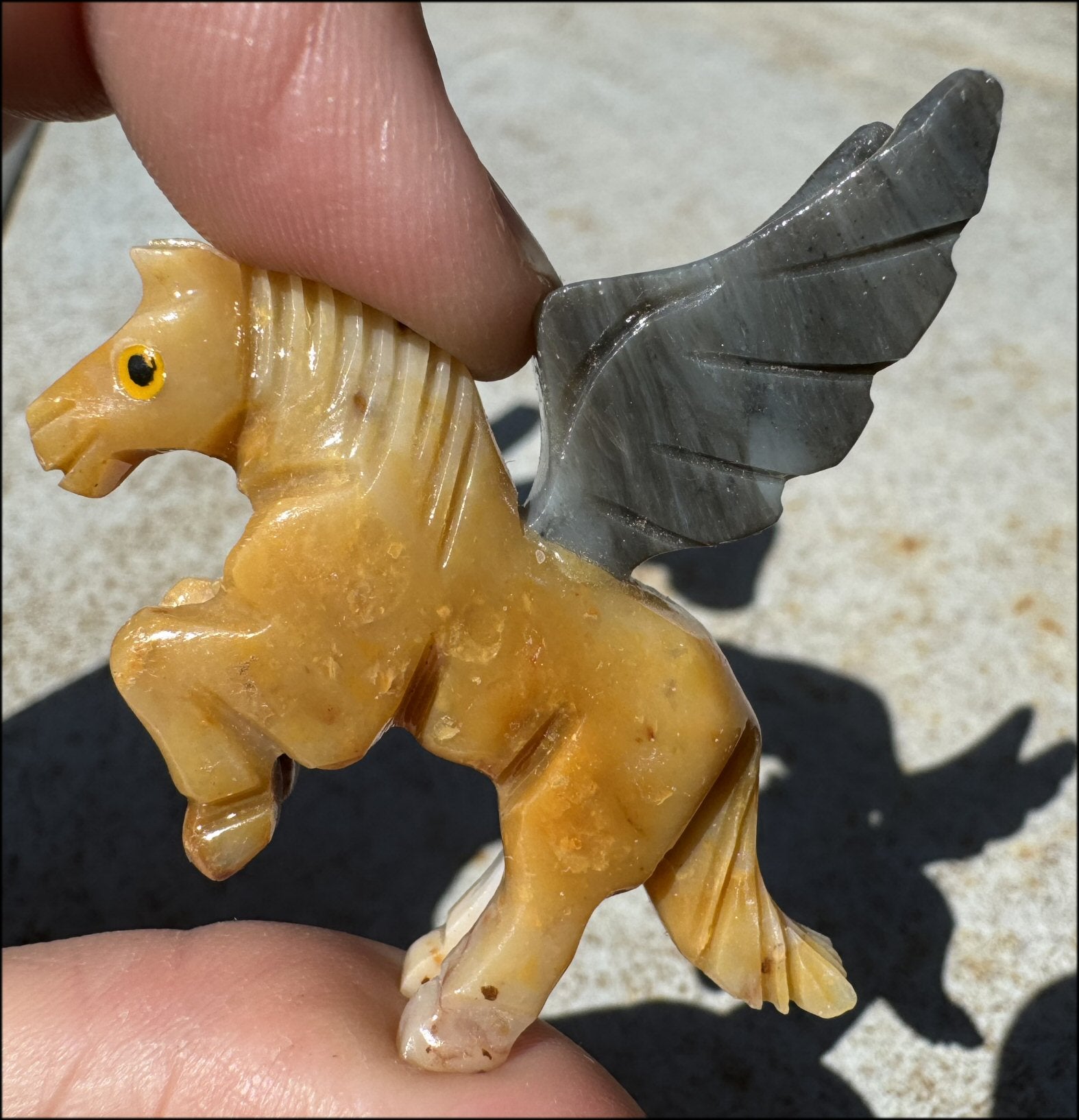 Carved Dolomite Pegasus Totem - Inspiration, Combat Anxiety