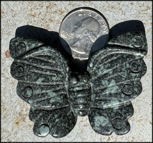 Green and Black Soapstone BUTTERFLY Totem - Joyful Change - with Synergy 7+ years