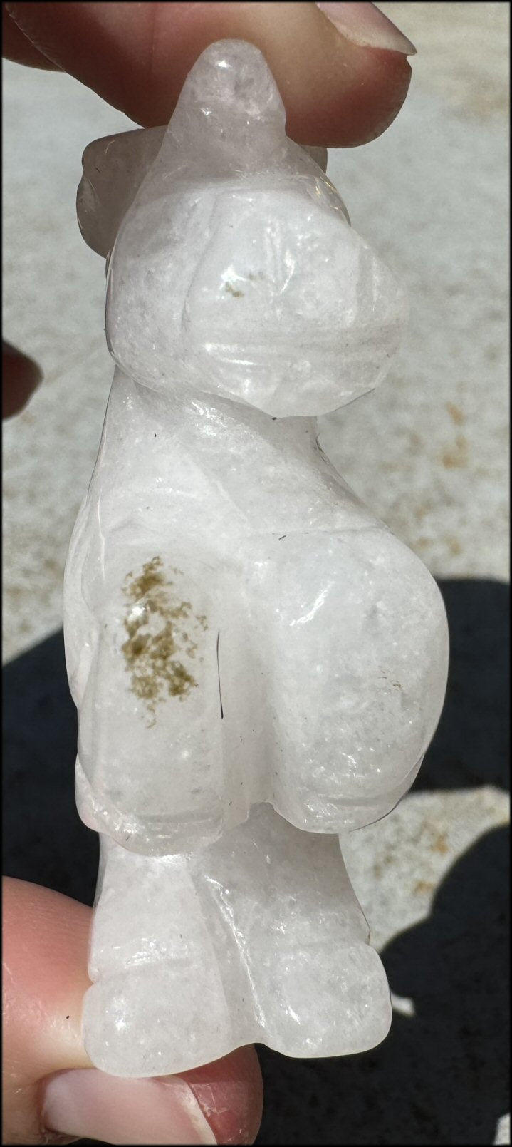 Carved Snowy Quartz UNICORN Totem - Remember the magic!