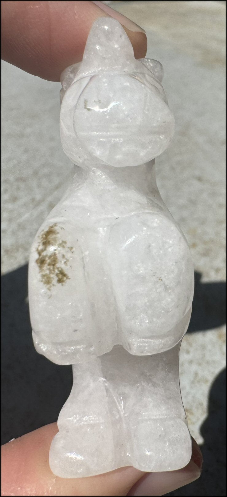 Carved Snowy Quartz UNICORN Totem - Remember the magic!