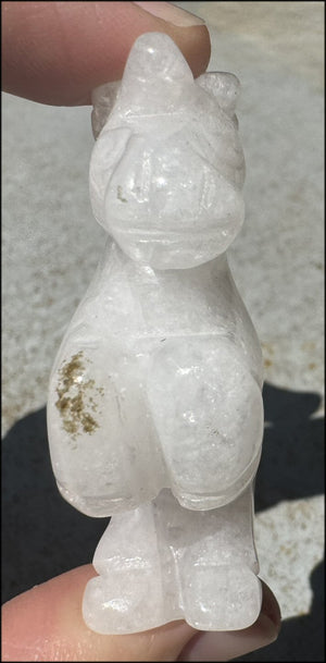 Carved Snowy Quartz UNICORN Totem - Remember the magic!