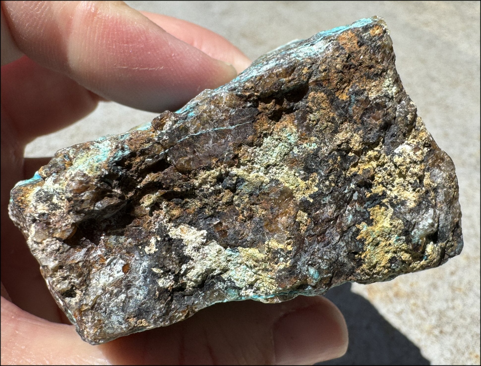 Chrysocolla in Quartz Crystal Specimen - Ease Anxiety, Great for meditation!