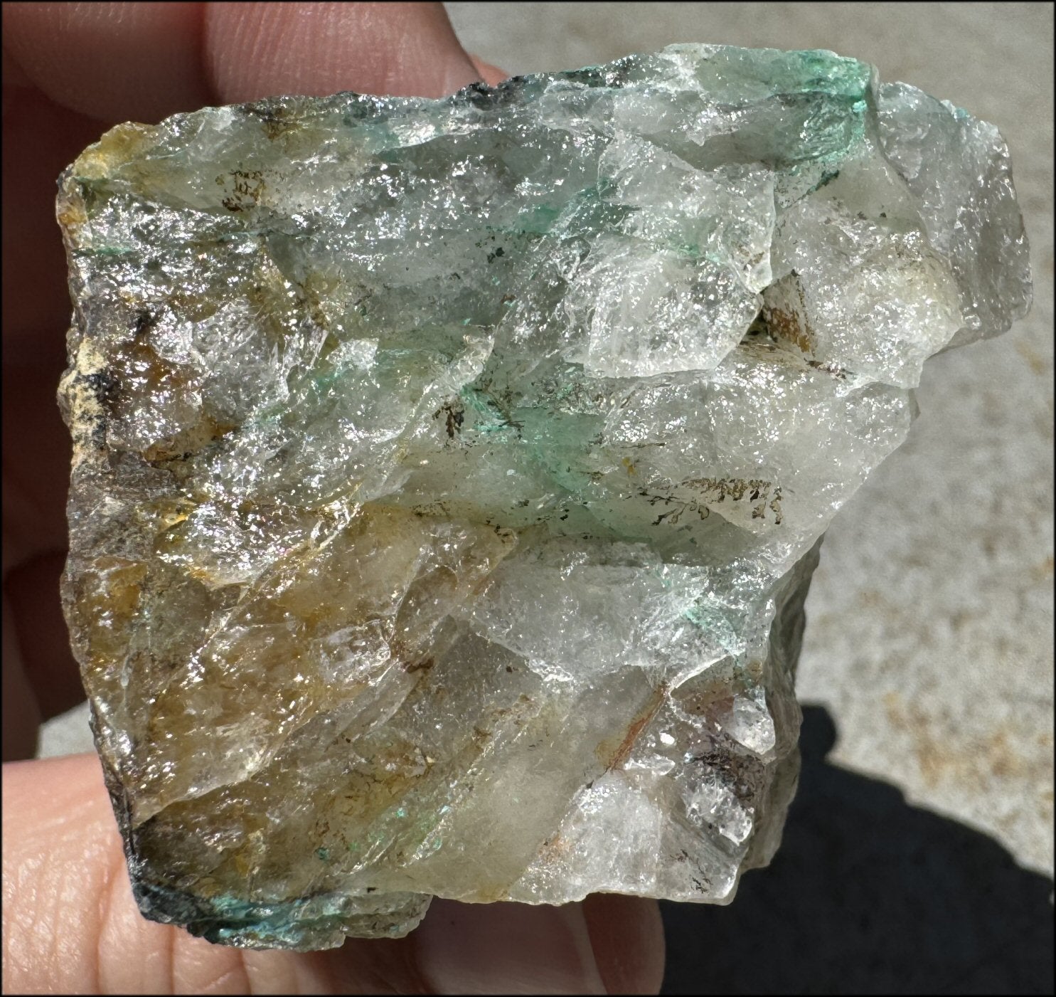 Chrysocolla in Quartz Crystal Specimen - Ease Anxiety, Great for meditation!