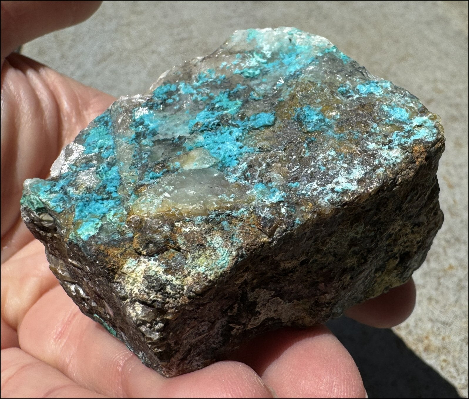 Chrysocolla in Quartz Crystal Specimen - Ease Anxiety, Great for meditation!