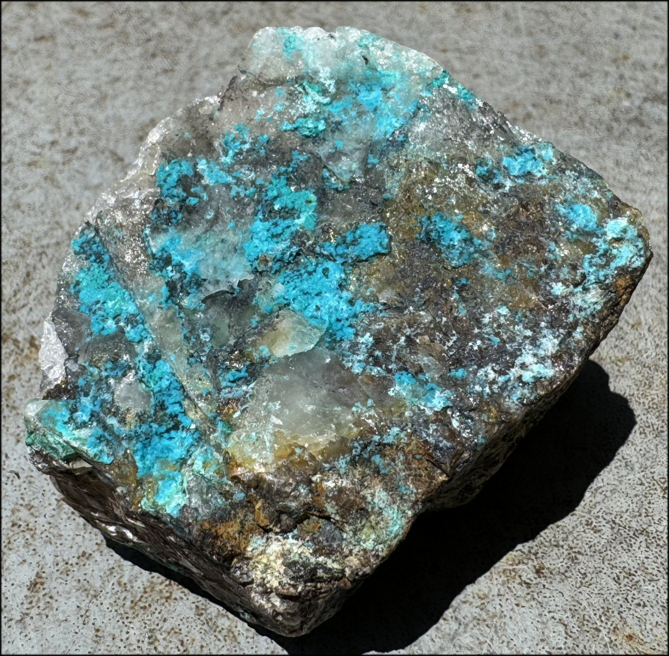 Chrysocolla in Quartz Crystal Specimen - Ease Anxiety, Great for meditation!