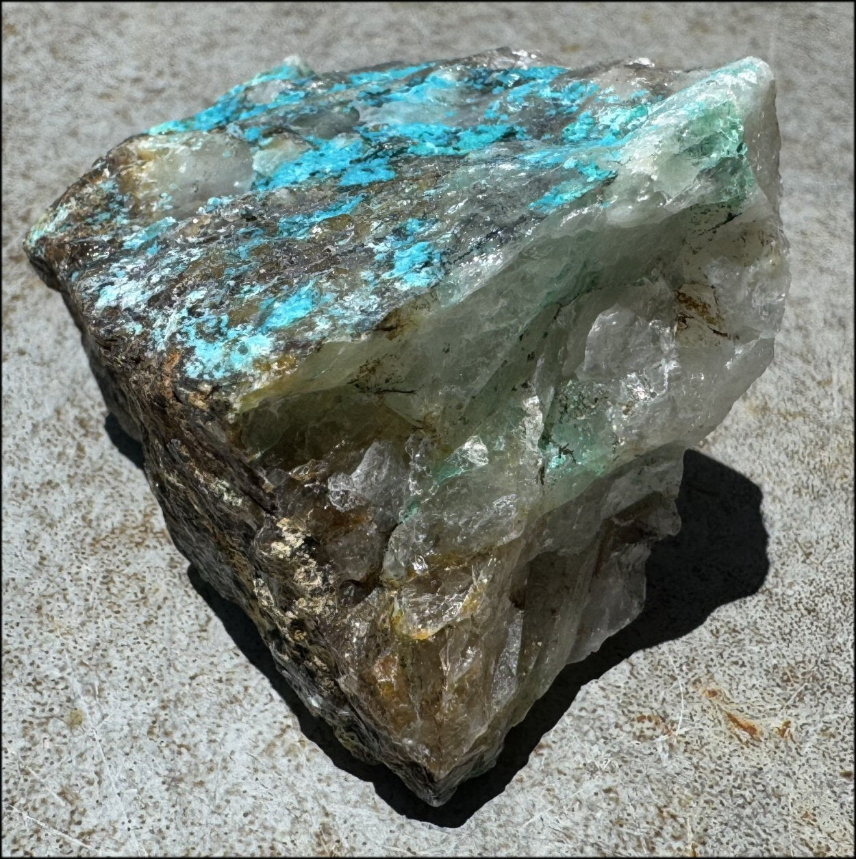 Chrysocolla in Quartz Crystal Specimen - Ease Anxiety, Great for meditation!