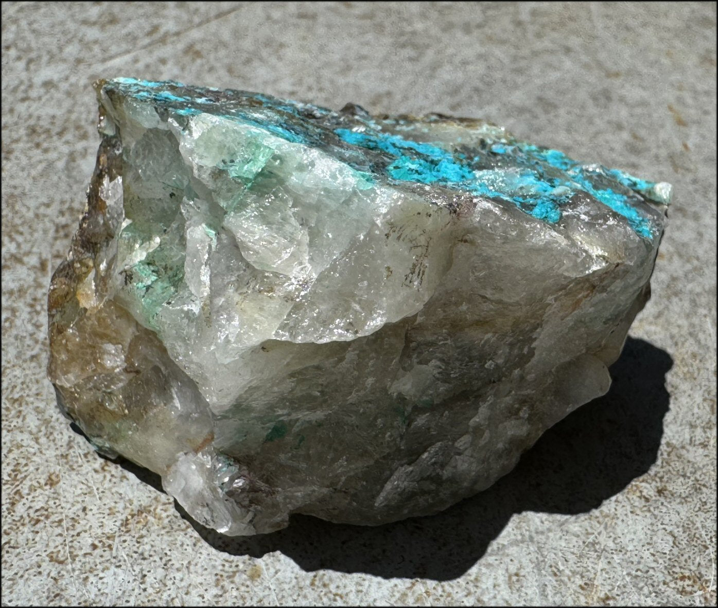 Chrysocolla in Quartz Crystal Specimen - Ease Anxiety, Great for meditation!