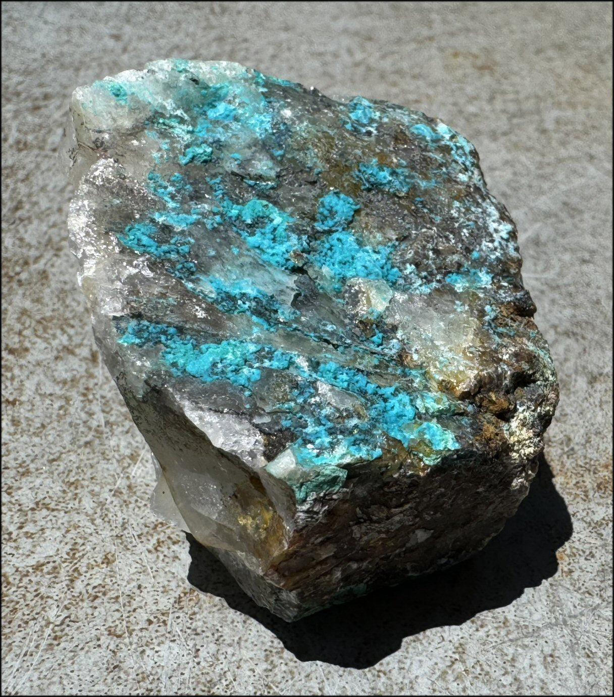 Chrysocolla in Quartz Crystal Specimen - Ease Anxiety, Great for meditation!