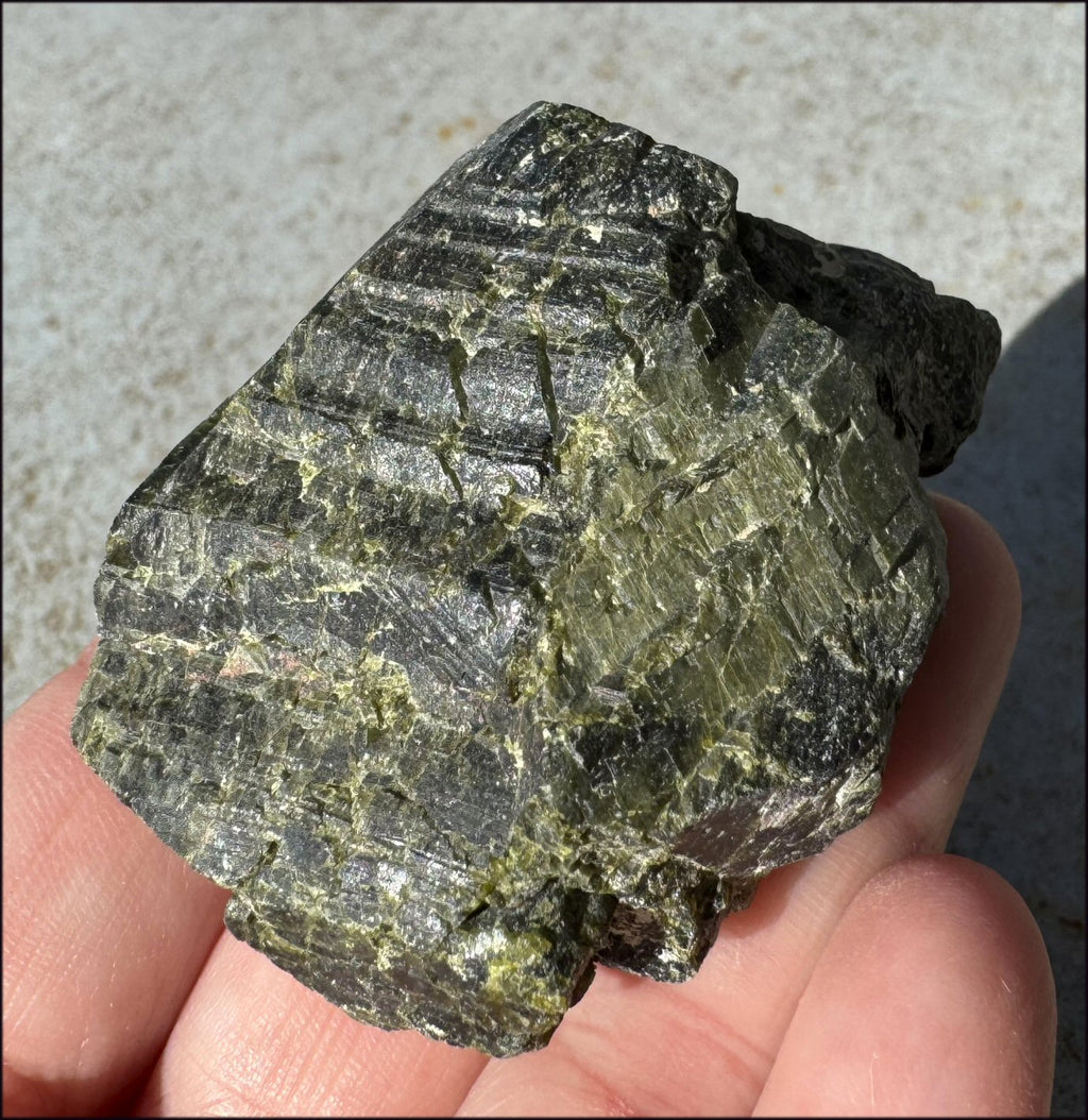 670ct Natural Peruvian EPIDOTE Crystal Specimen - Heart Chakra