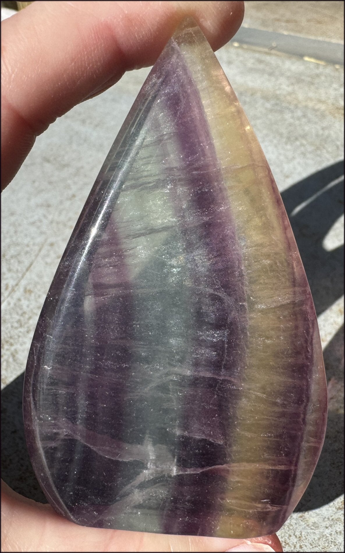 Banded FLUORITE Flame of Life Standing Stone - Excellent for meditation