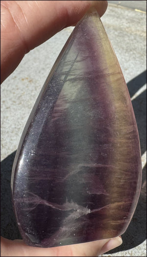 Banded FLUORITE Flame of Life Standing Stone - Excellent for meditation