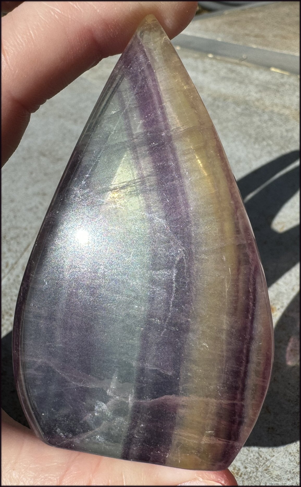 Banded FLUORITE Flame of Life Standing Stone - Excellent for meditation