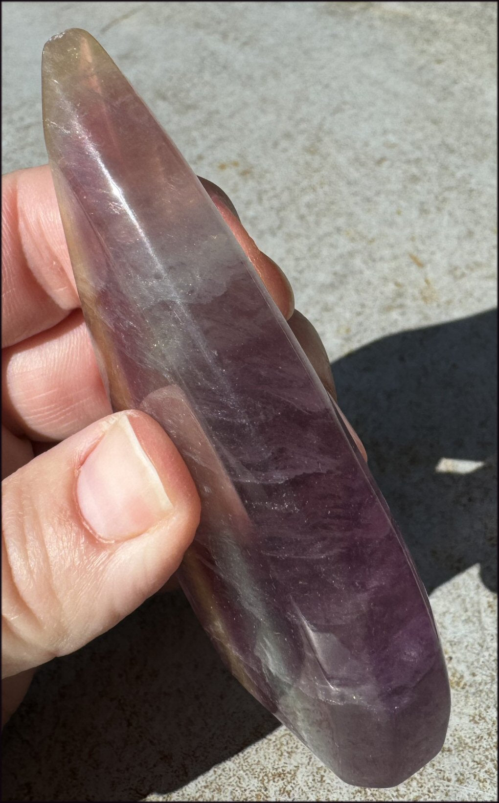 Banded FLUORITE Flame of Life Standing Stone - Excellent for meditation