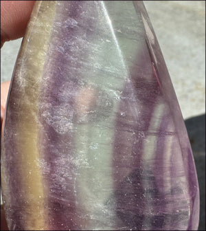 Banded FLUORITE Flame of Life Standing Stone - Excellent for meditation